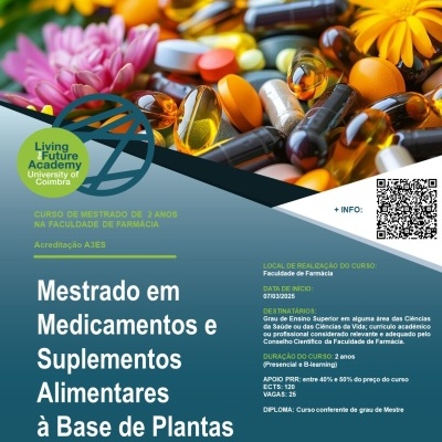 Divulgação do Mestrado em Medicamentos e Suplementos Alimentares à Base de Plantas - Universiade de Coimbra