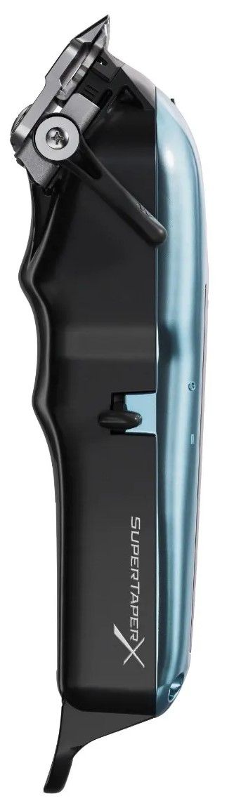 Máquina cortar cabelo preta e azul metálica Supertaper X