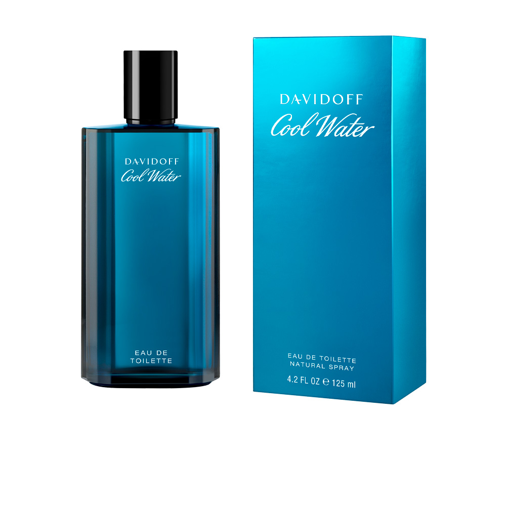Frasco e caixa do perfume Davidoff Cool Water azul