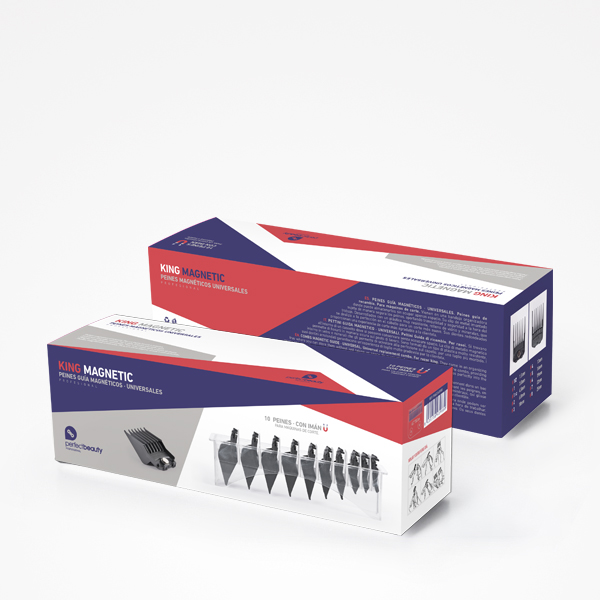 Pacotes de King Magnetic Pinos Magnéticos Universais em azul, vermelho e branco