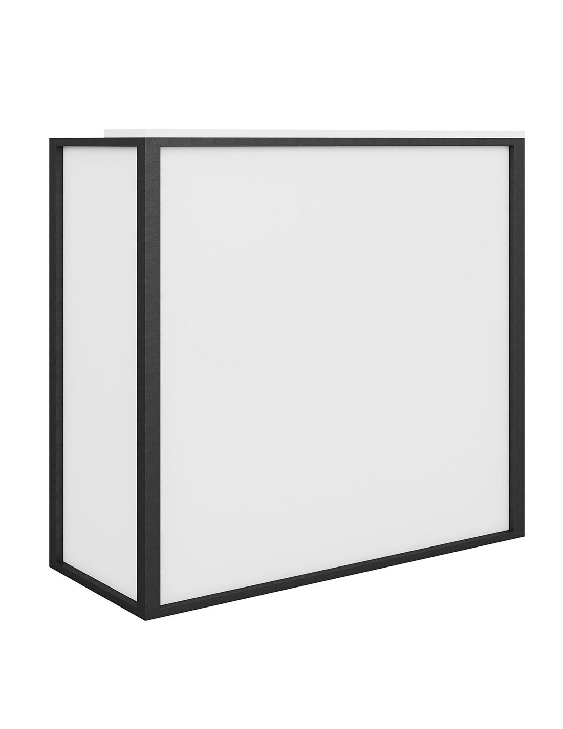 luminária de parede quadrada preta com painel branco