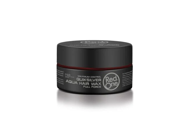 Frasco de cera para cabelo Red One Quiksilver Aqua Hair Wax Full Force preto com tampa preta