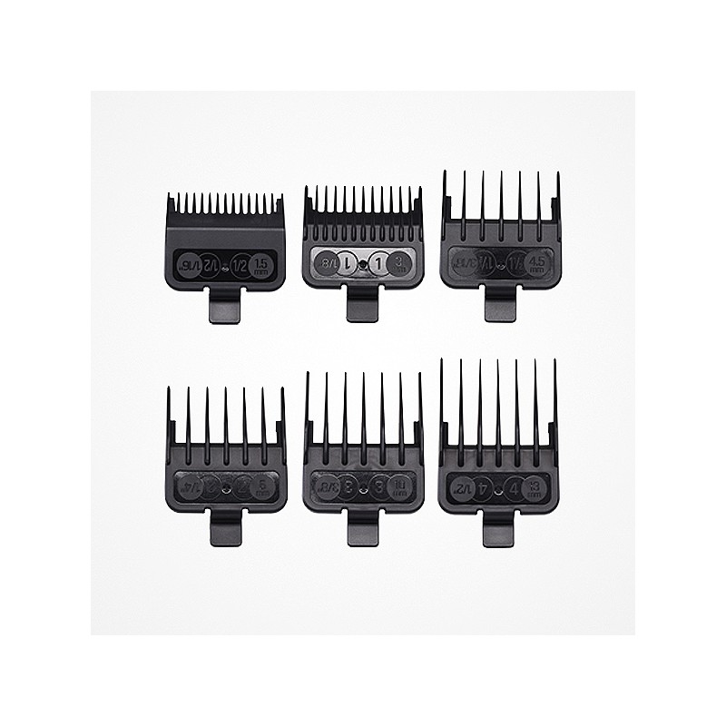 Conjunto de pentes de ajuste para máquina de cortar cabelo preto