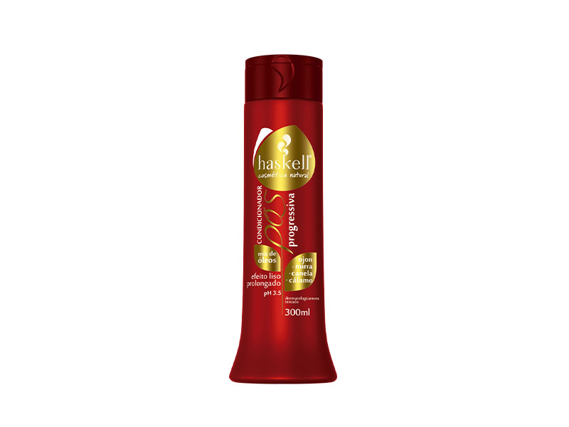 Frasco vermelho de shampoo Haskell Professional 300 ml