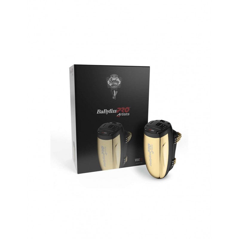Barbeador elétrico BaByliss Pro Athos dourado e preto com embalagem preta