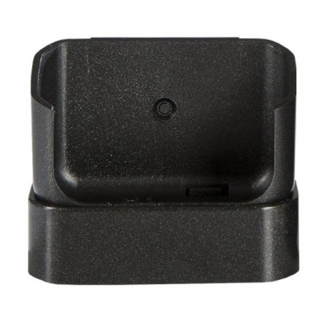 Bateria preta retangular compacta com textura fosca