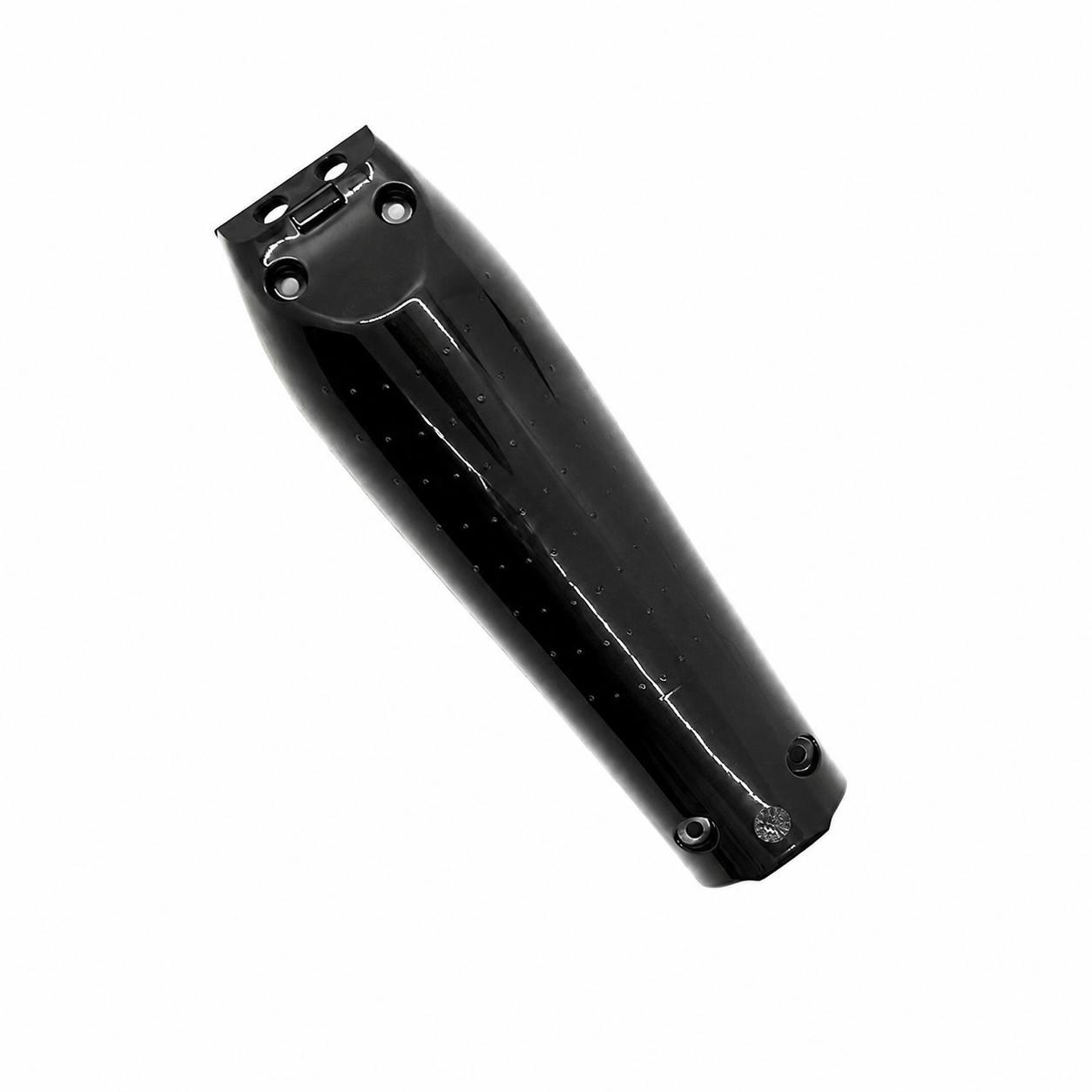 Aparador de cabelo preto com ranhuras e furos