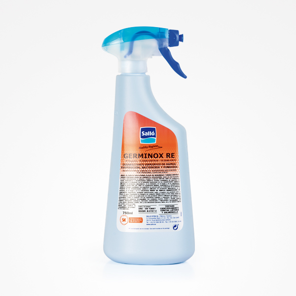 Frasco pulverizador de limpeza Salfé GERMINOX RE com tampa azul