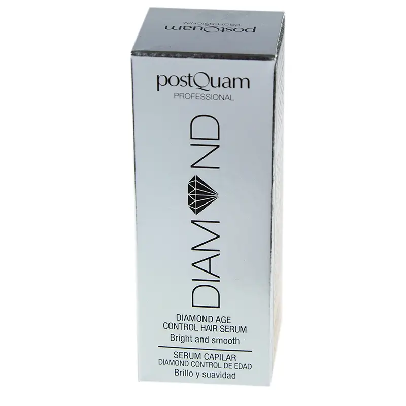 Embalagem branca de sérum capilar postQuam DIAMOND Age Control Hair Serum