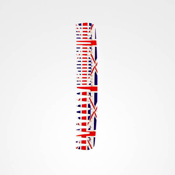 Espátula com padrão vermelho, branco e azul estilo bandeira do Reino Unido