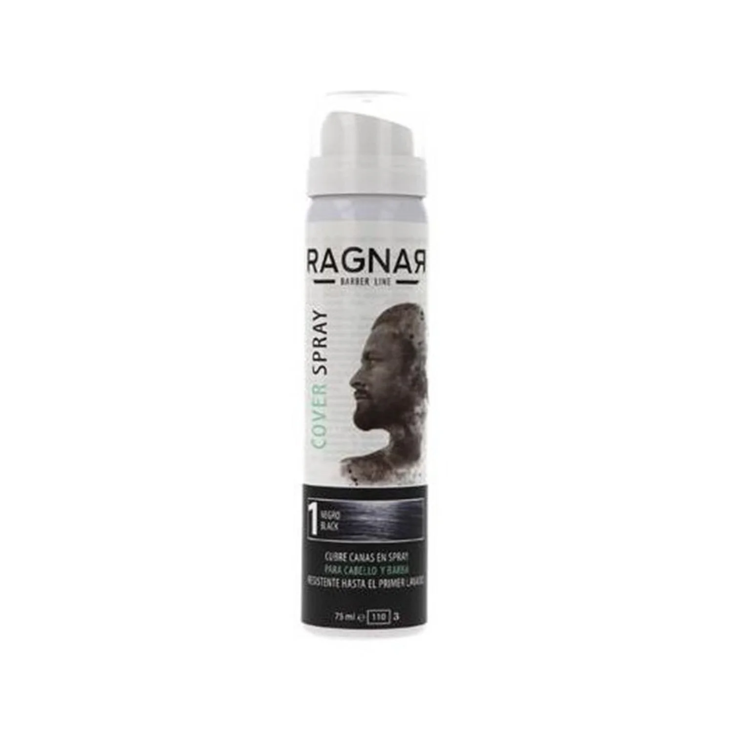 Spray capilar RAGNAR BARBER LINE COVER SPRAY em embalagem branca com tampa transparente
