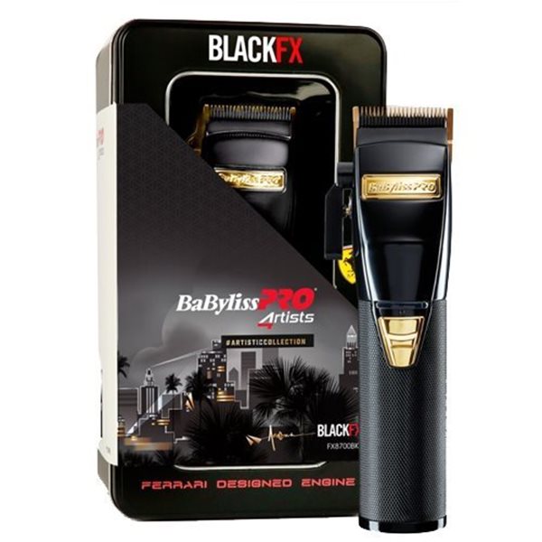 Máquina de cortar cabelo BaByliss PRO 320 Artists preta com caixa metálica preta