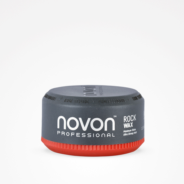 Cera NOVON Professional Rock Wax, embalagem preta com base vermelha