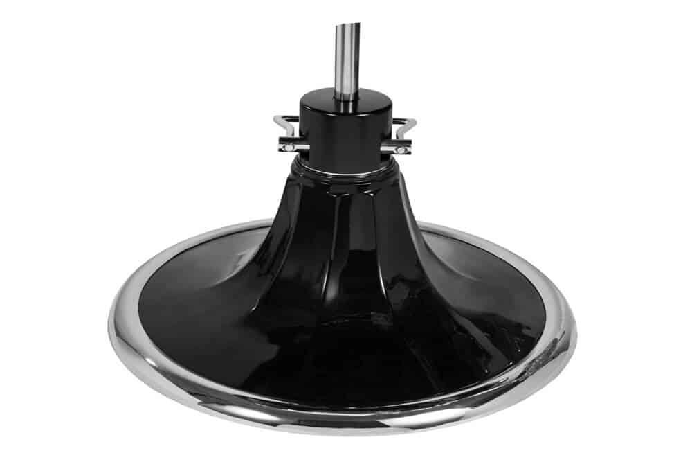 Base de apoio para cadeira preta com aro cromado