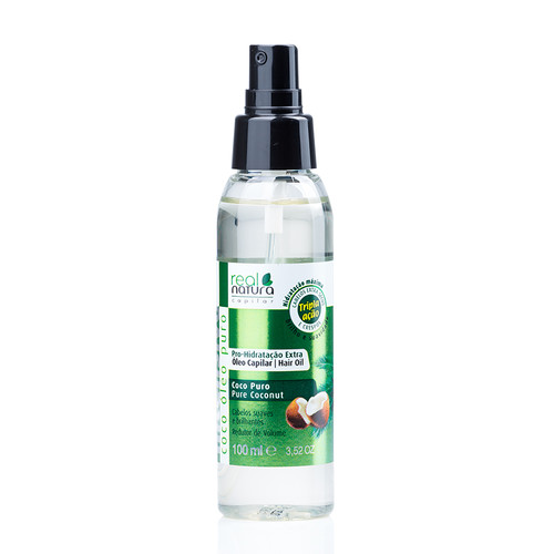 Frasco spray de óleo capilar de coco puro Real Natura