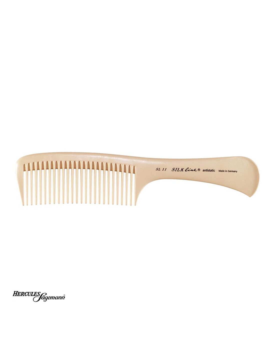 Pente de plástico bege com inscrição