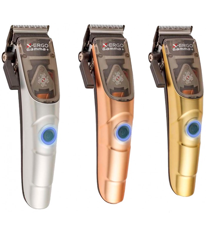 Máquinas de cortar cabelo X-ERGO GAMMA+ em prateado, cobre e dourado