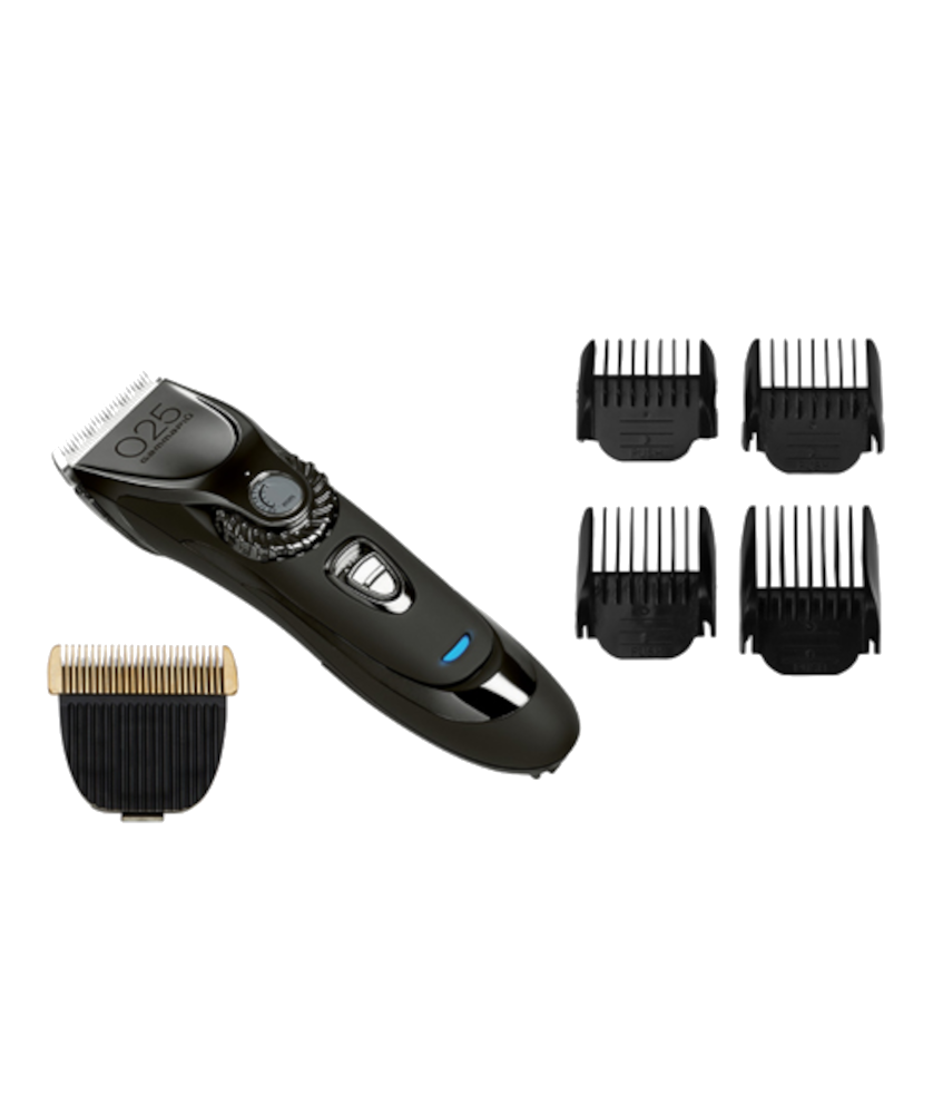 Conjunto máquina cortar cabelo preta com pentes e lâmina extra