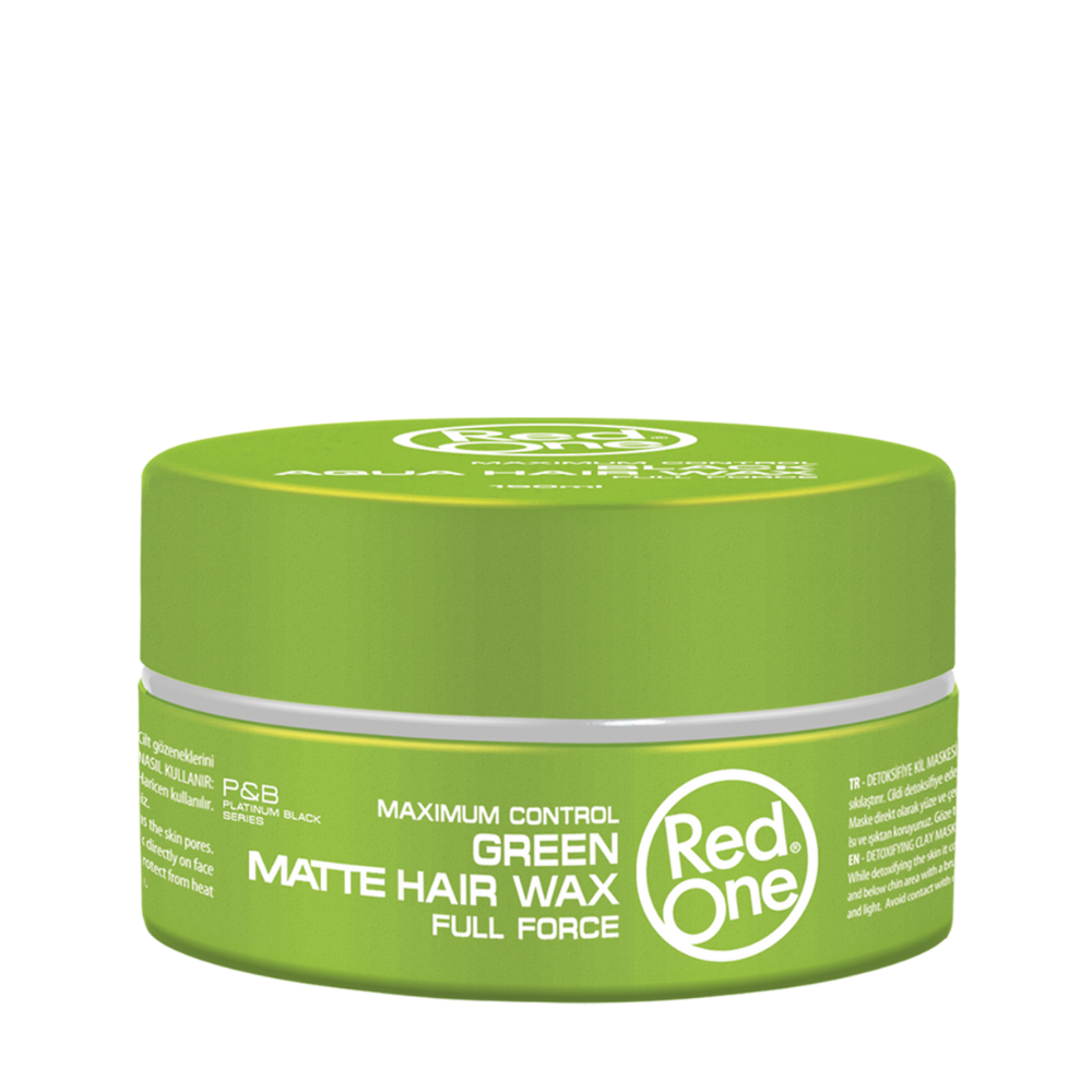 Cera de cabelo mate verde Red One em embalagem redonda com tampa verde