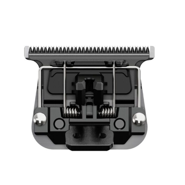 Cabeça de aparador de cabelo preto e cinza em fundo branco