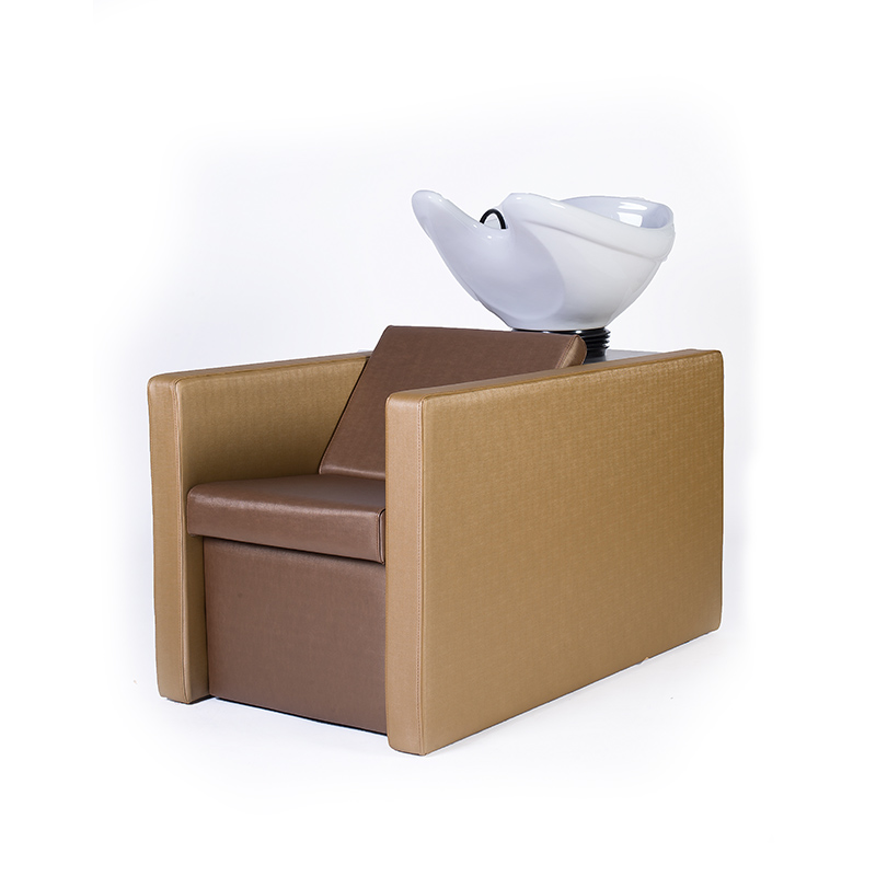 Cadeira para lavagem de cabelo com lavatório branco