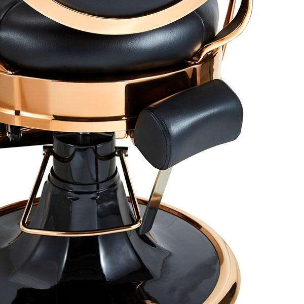 cadeira de barbearia preta e dourada
