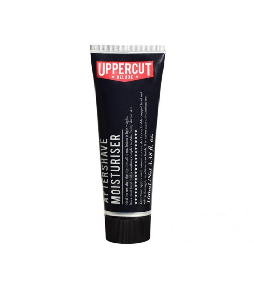 Frasco tubo de After Shave Moisturiser UPPERCUT DELUXE preto e vermelho