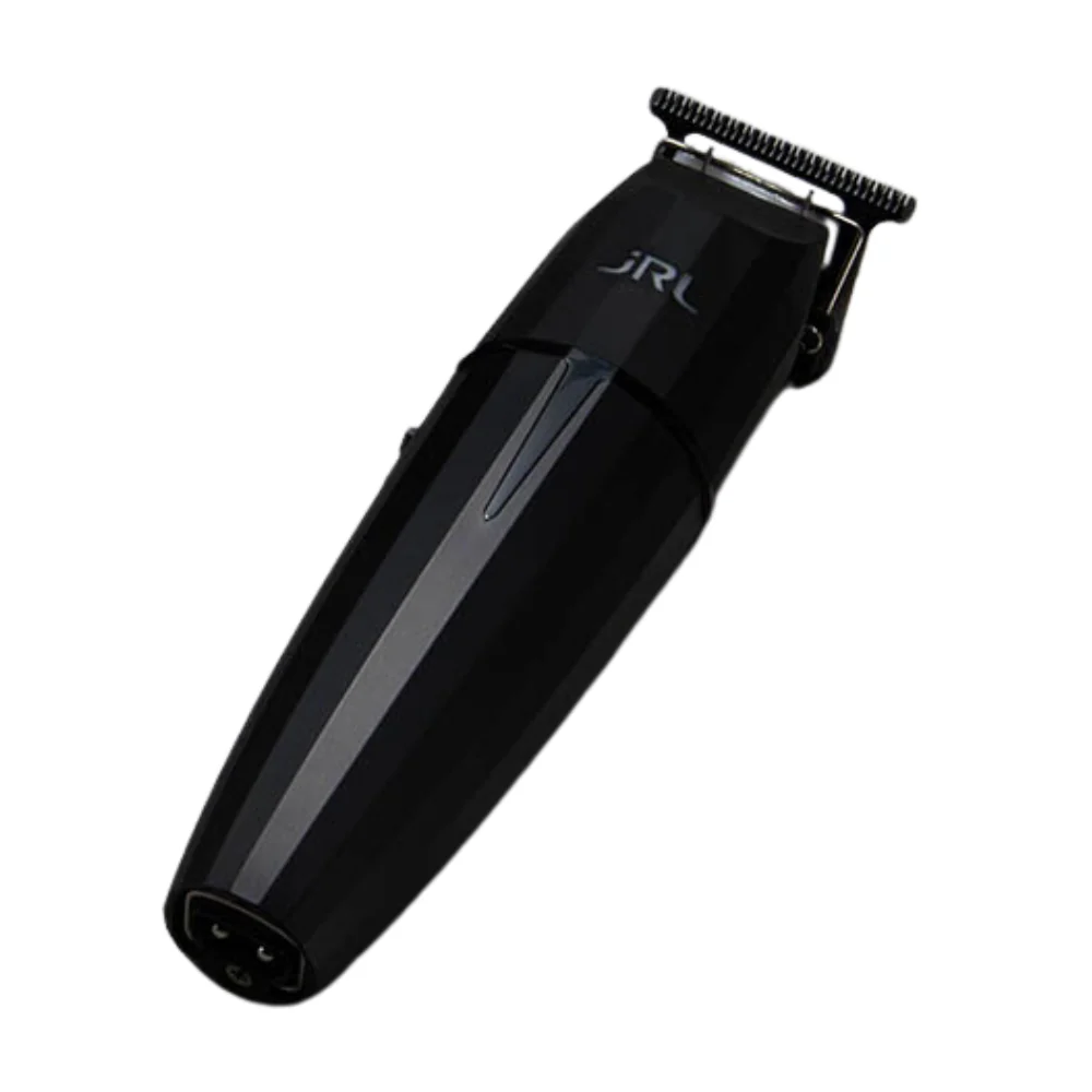 Aparelho de corte de cabelo eléctrico preto com lâmina metálica