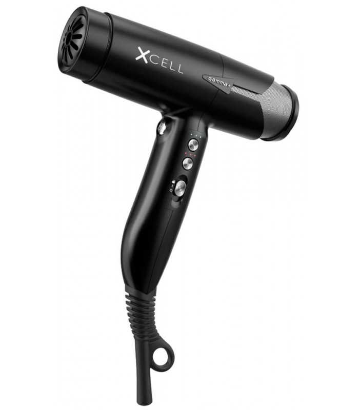 Secador de cabelo preto XCell com botões e cabo flexível