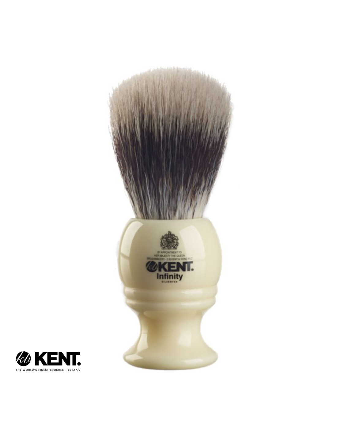 Pincel de barbear com cabo creme e cerdas em degradé preto para branco