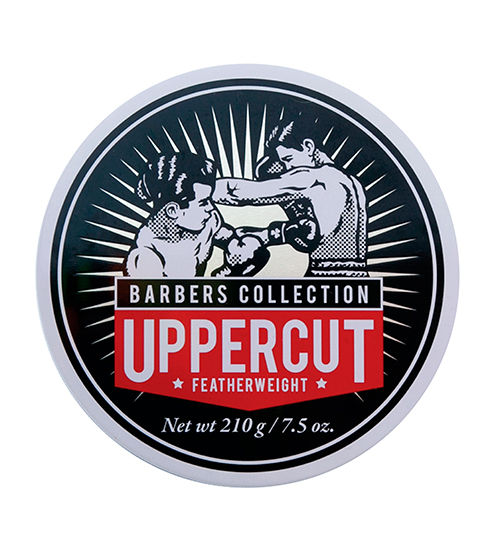 Embalagem redonda de pomada para cabelo Uppercut com design de boxe