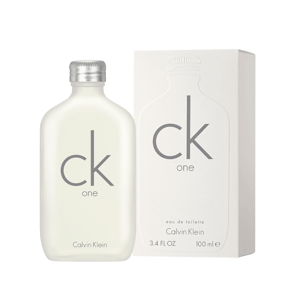 Perfume Calvin Klein CK One com frasco e caixa brancos