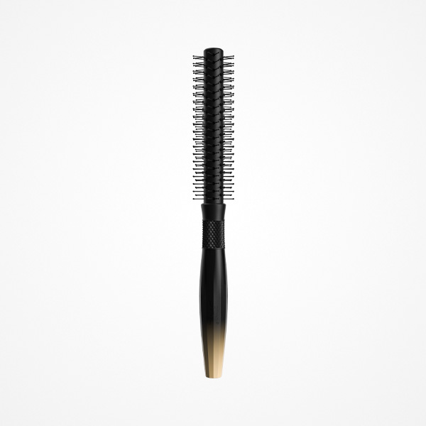 Escova de cabelo preta redonda com cabo em degradê preta para bronze