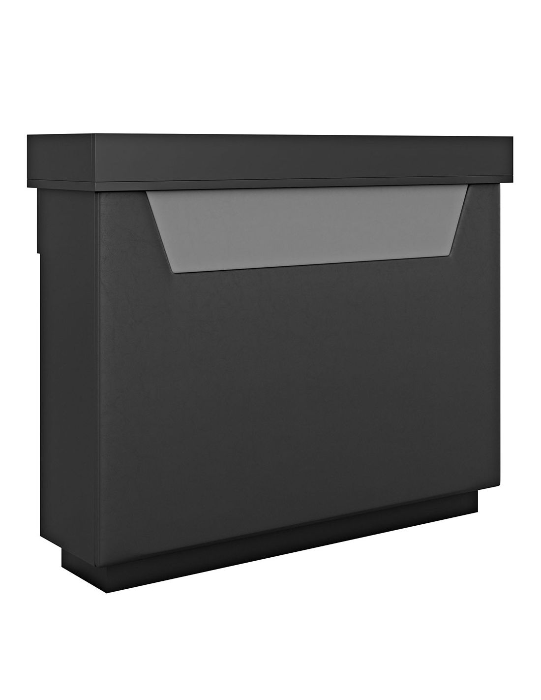 balcão rectangular preto e cinza, design moderno com linhas retas
