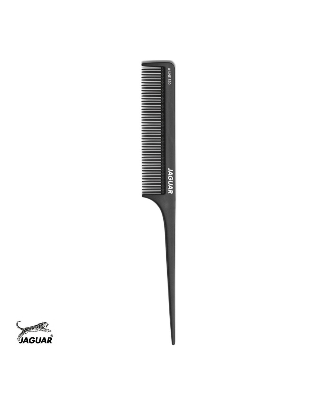 Pente preto de plástico com texto JAGUAR e REF. 950