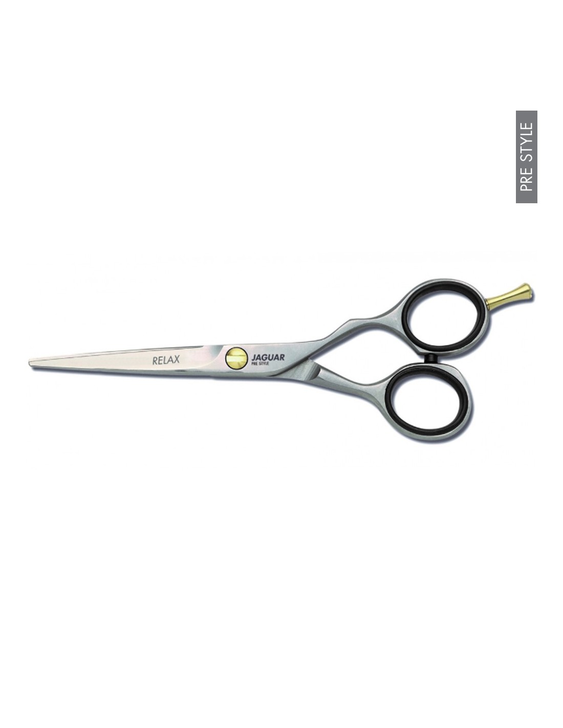 Tesoura de corte de cabelo metal com punhos pretos