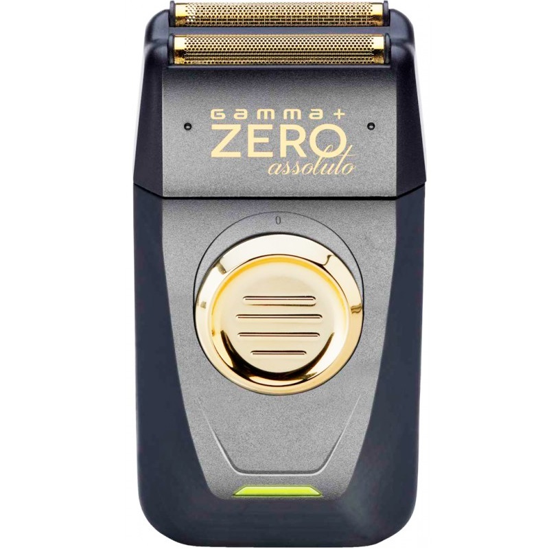 Aparelho de barbear recarregável preto e dourado GAMMA+ ZERO assoluto