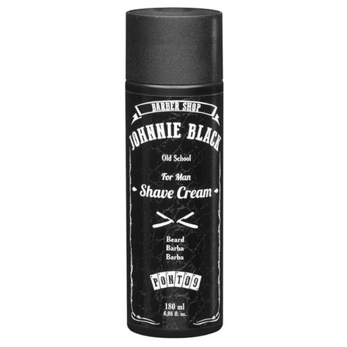 Frasco preto de creme de barbear Johnnie Black