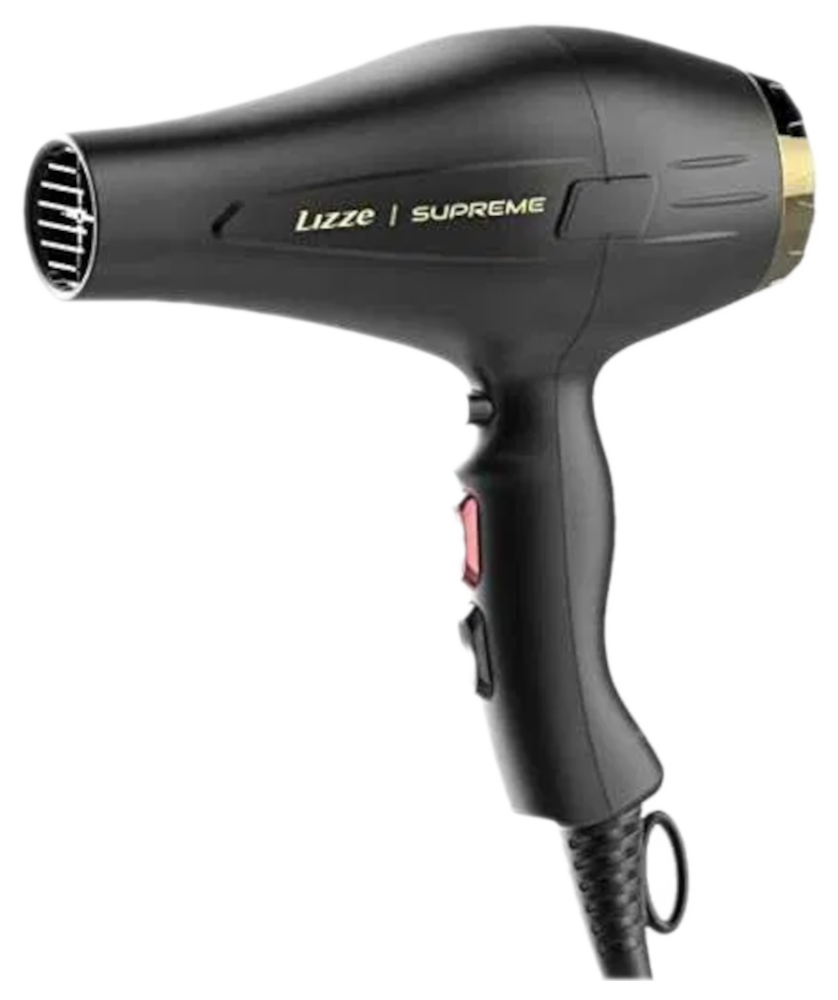 Secador de cabelo preto Lizze Supreme com botão vermelho