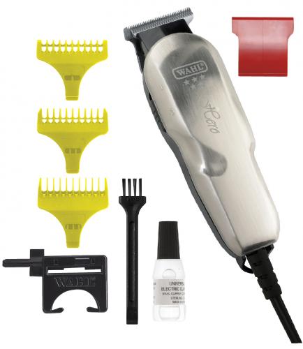 Máquina de cortar cabelo WAHL com acessórios amarelos e pretos