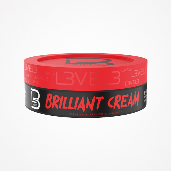 Embalagem redonda de creme para cabelo Brilliant Cream LEVEL3 vermelho e preto
