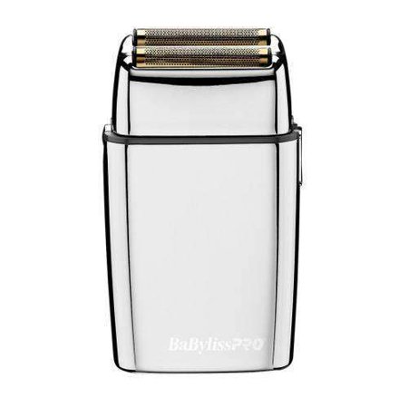 Aparelho de barbear elétrico prateado com grelha dourada BaBylissPRO
