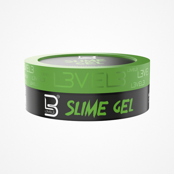 Embalagem redonda preta e verde de gel para cabelo SLIME GEL