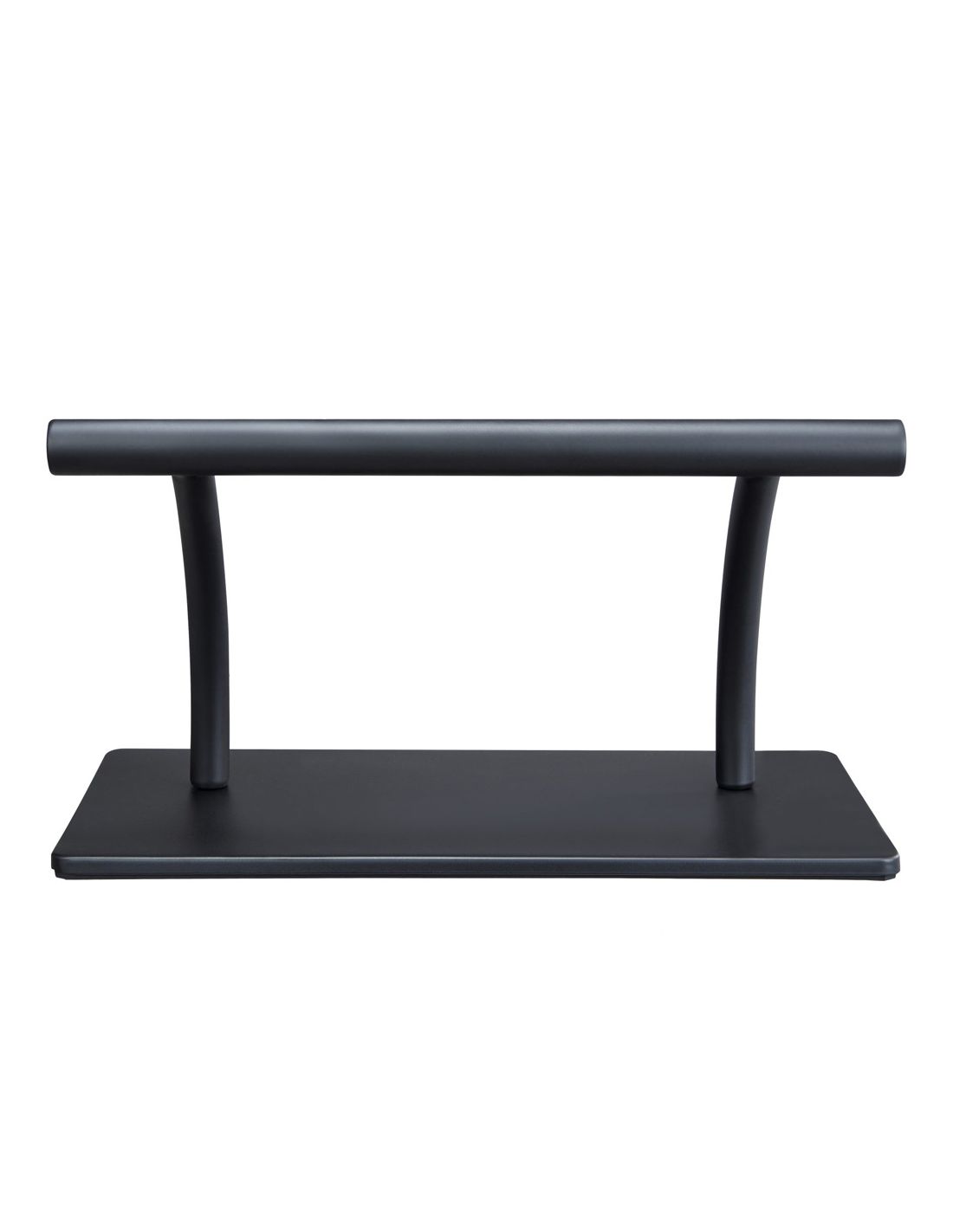 Suporte preto para pulseiras ou relógios em metal com base rectangular