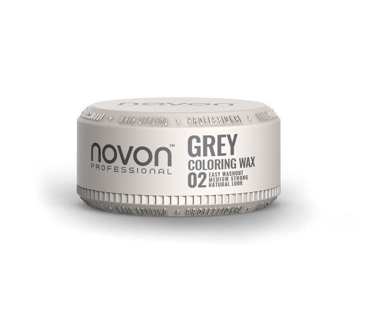 Frasco branco de cera modeladora para cabelo Novon Professional Grey Coloring Wax