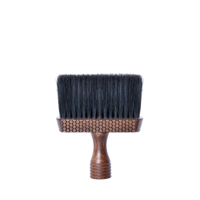 Pincel grande com cabo de madeira e cerdas pretas densas