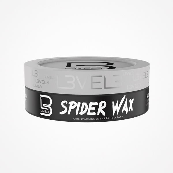 Frasco de Spider Wax Level 3 com rótulo preto e cinza