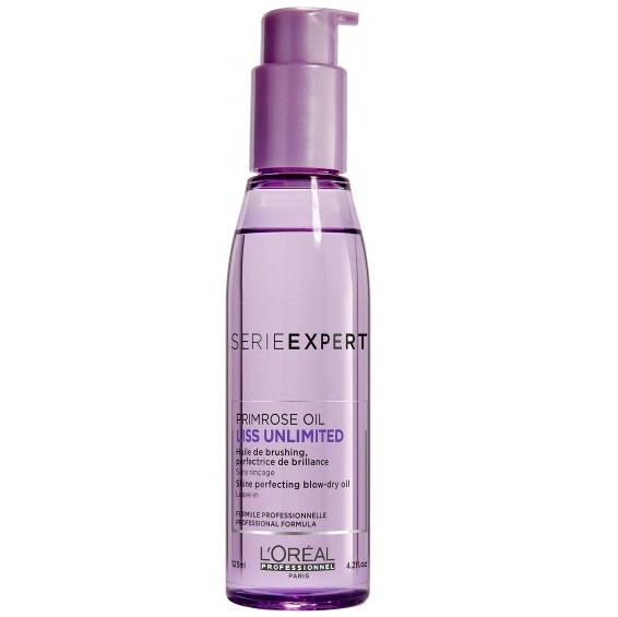Frasco de óleo para cabelo L'Oréal Série Expert Primrose Oil com tampa roxa