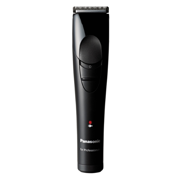 máquina de cortar cabelo Panasonic preta com lâmina metálica