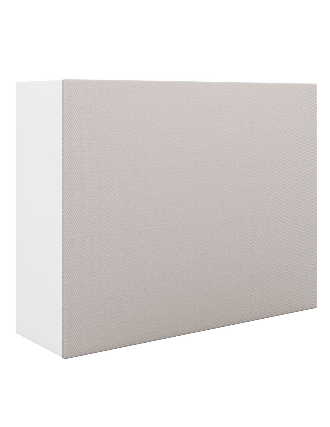 Coluna de som branca com frente cinzenta texturizada